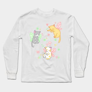 fairy kitties (red/green/yellow) Long Sleeve T-Shirt